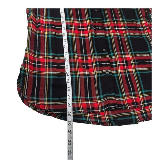 Old Navy Womens Plaid Button-Up Long Sleeve Shirt Top Size L Red/Green/Black - Picture 5 of 13